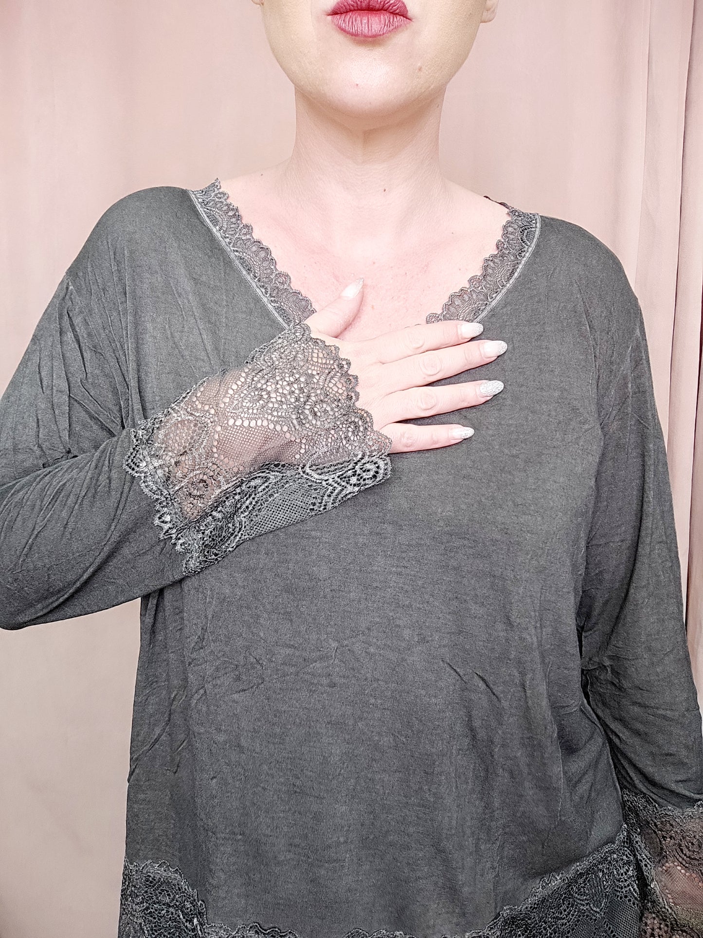 Sous Pull Dentelle Taille 2 gris