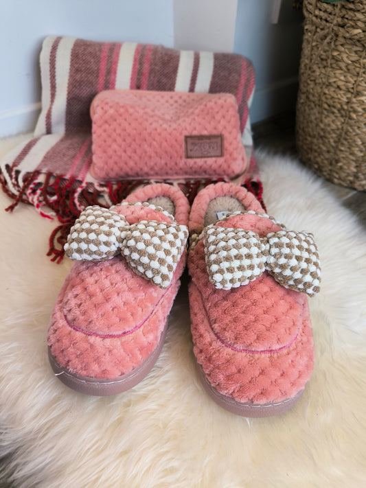 323 Chaussons + bouillotte Anna rose