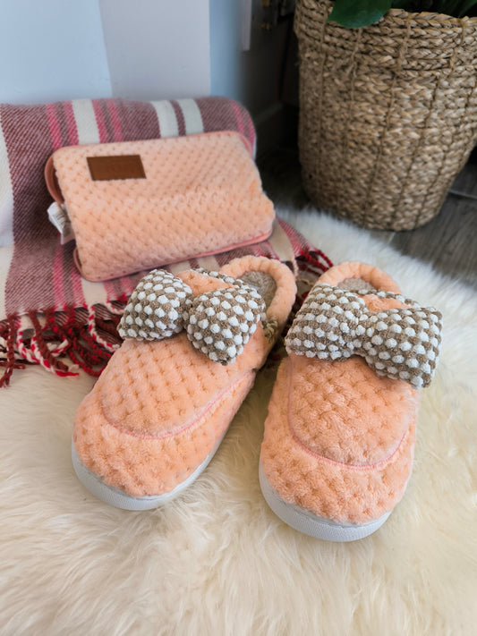 323 Chaussons+ bouillotte Anna orange